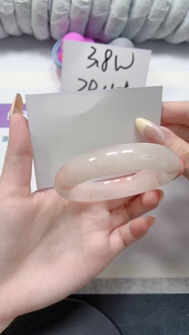 石英质玉手镯未镶嵌119-桃花57.8