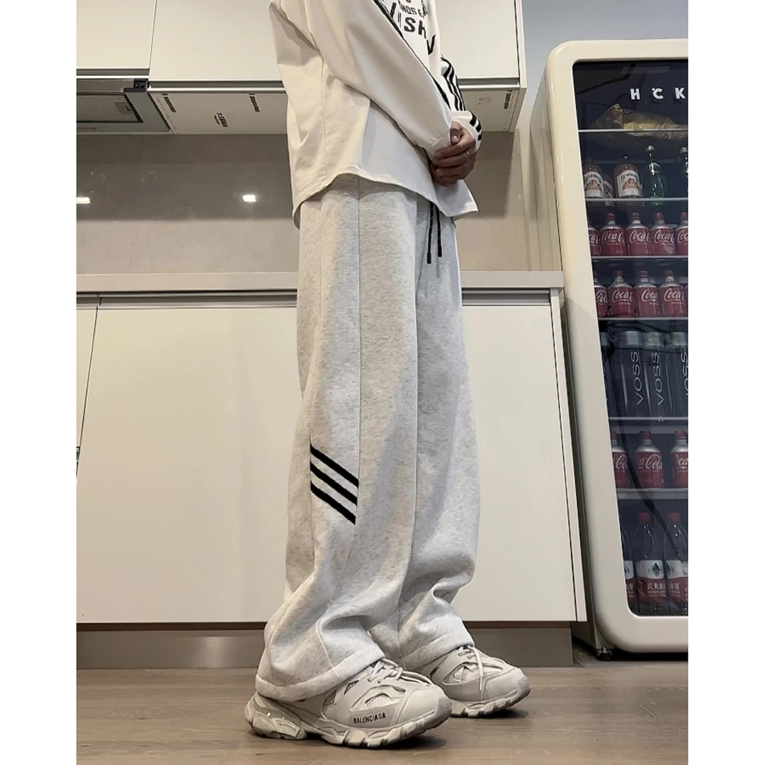 ASKISR裤子男春季新款简约百搭运动直筒裤潮牌宽松休闲长裤DY85