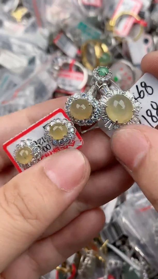 银S925镶嵌戒指翡翠888   1