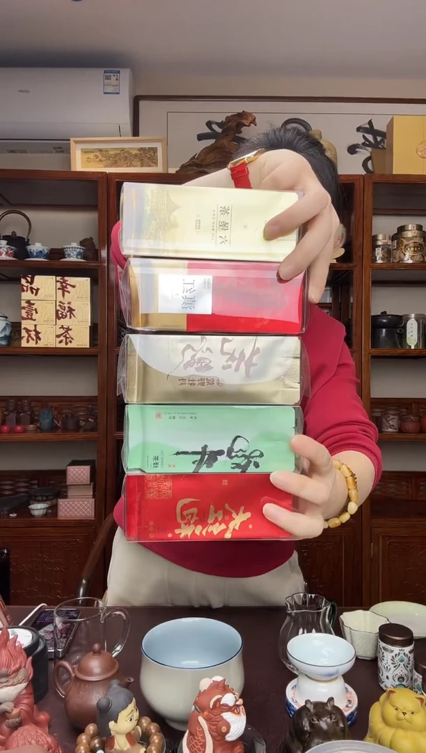 滇红 大红袍 六堡茶 龙井 白牡丹 组合茶品鉴装