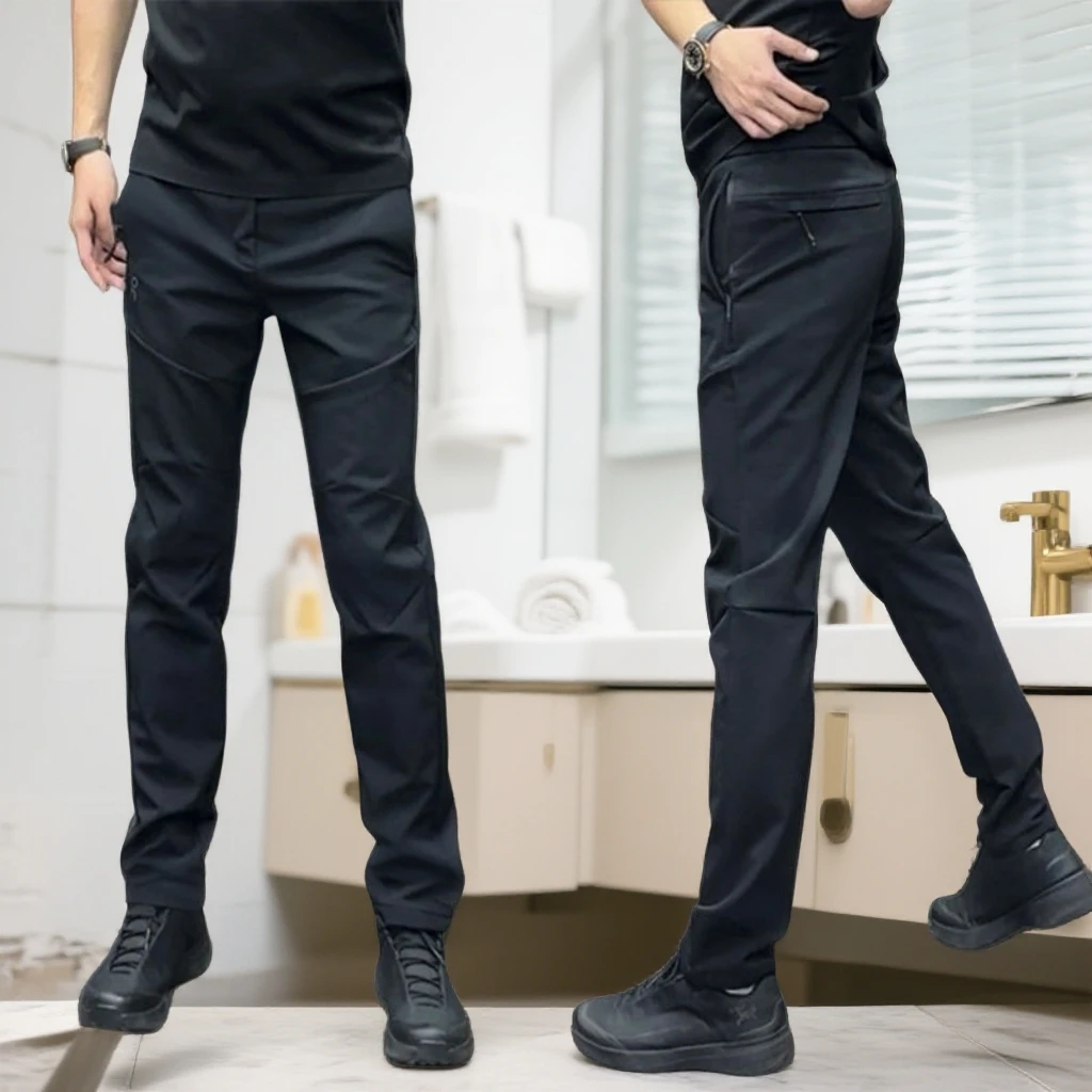 潮款登山冲锋工装裤秋冬百搭外穿保暖休闲裤男士加绒防风运动长裤