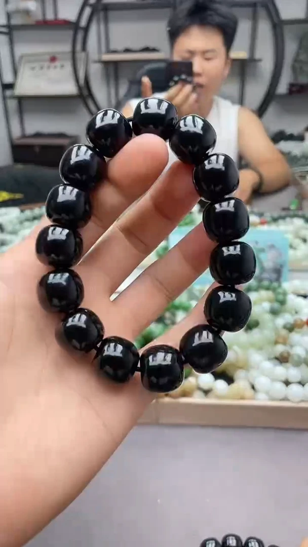 手串未镶嵌和田玉黑青16老型