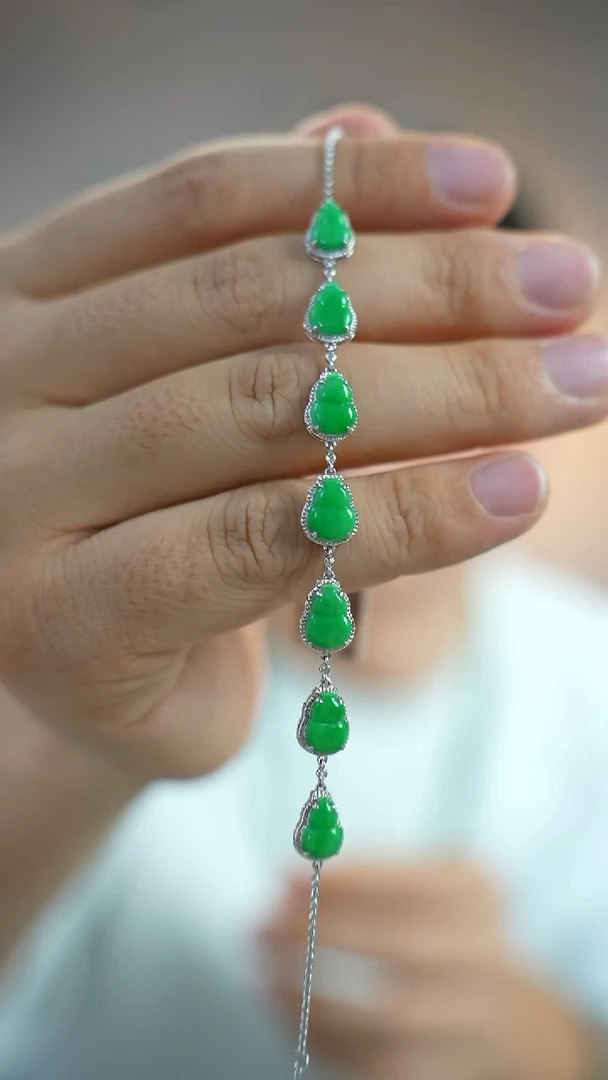 【闪购商品】翡翠颈饰18K金镶嵌翡翠手链/GG/1