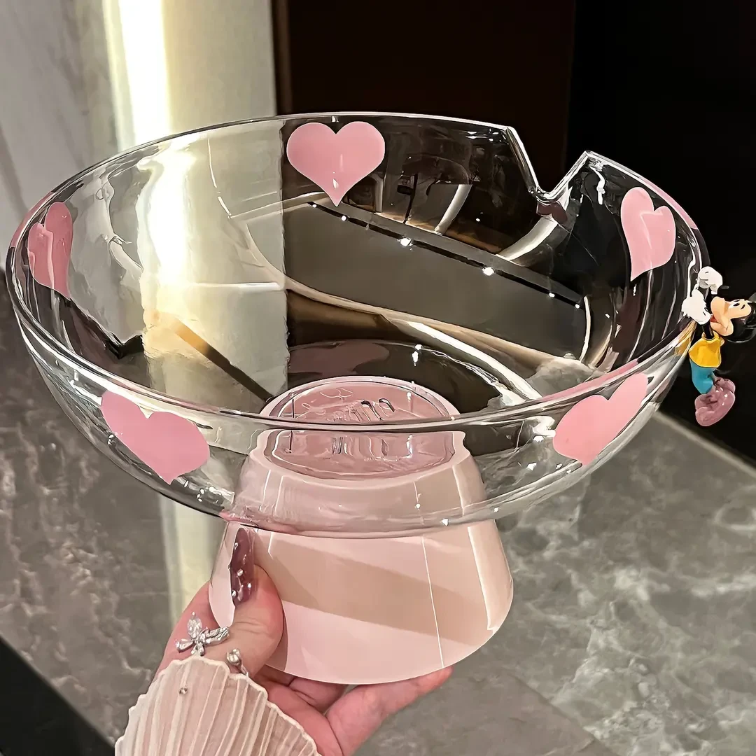 洛诺兔简约可爱高脚款沥水蝴蝶结果盘糖果水果篮水果盆