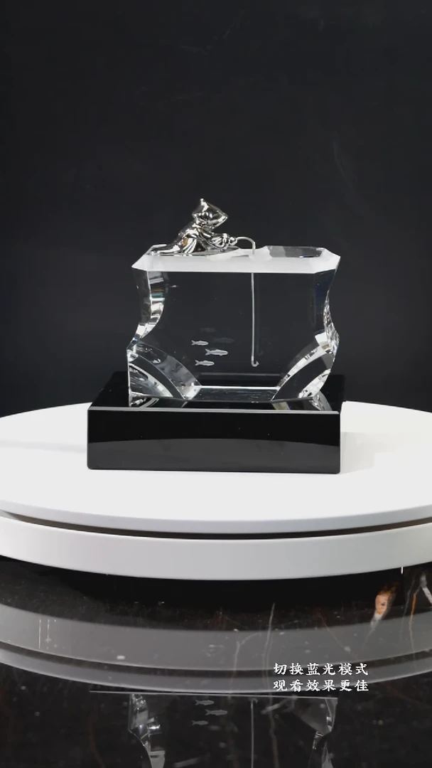 摆件0501054-101极地钓鱼艺术摆件+160*140黑色底座