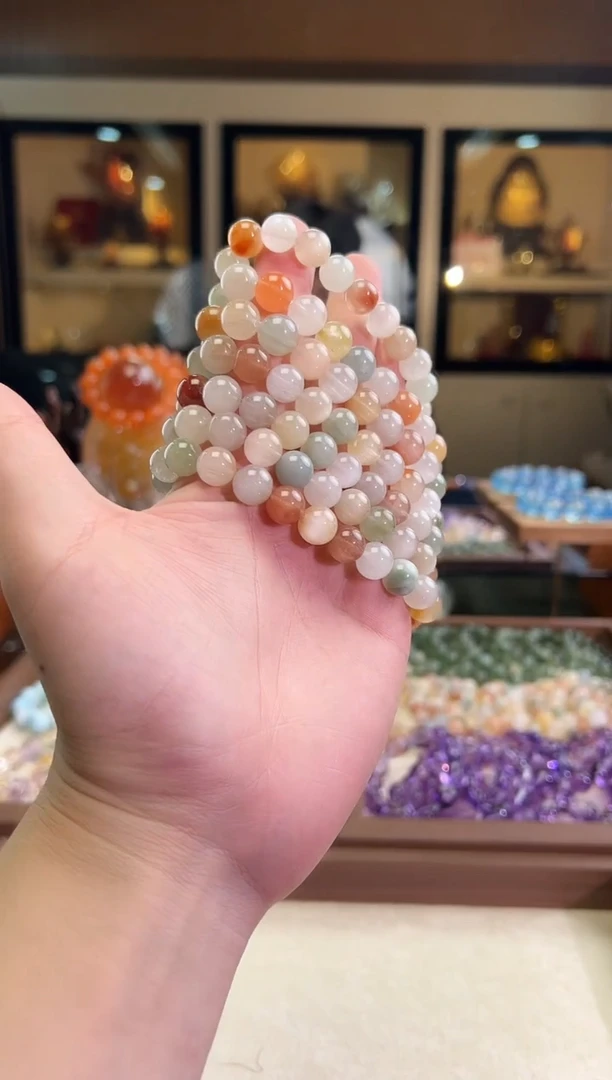 未镶嵌手链水晶10mm+猫眼彩兔毛（多样性发一）
