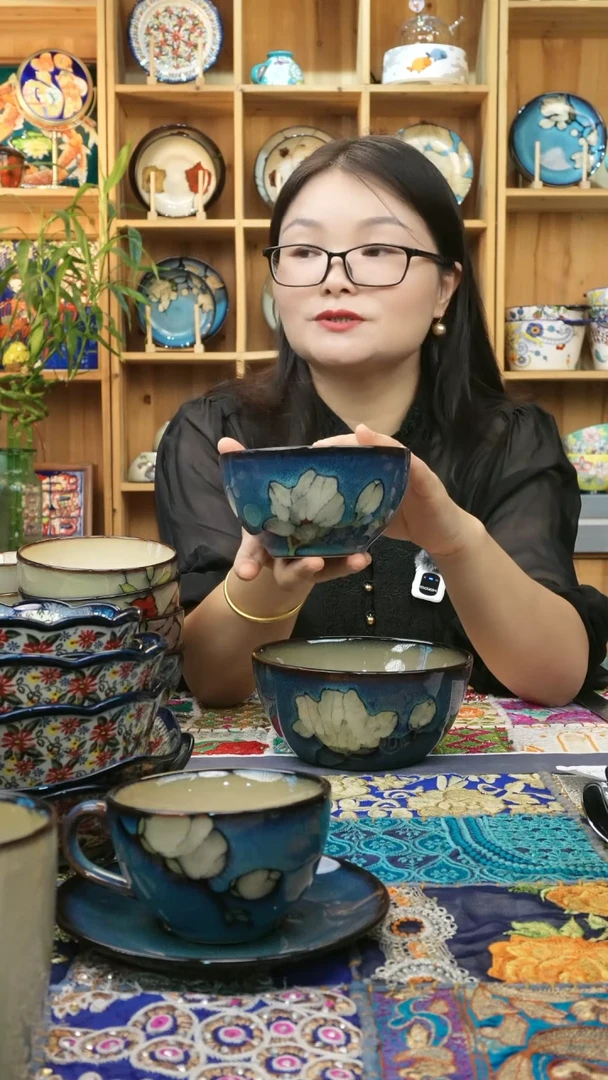 瓷片小可高温瓷餐具米饭碗3只
