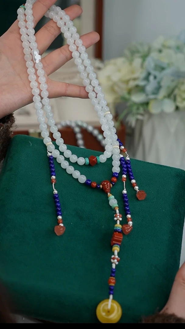 【闪购商品】和田玉项链银S925镶嵌项链 92cm