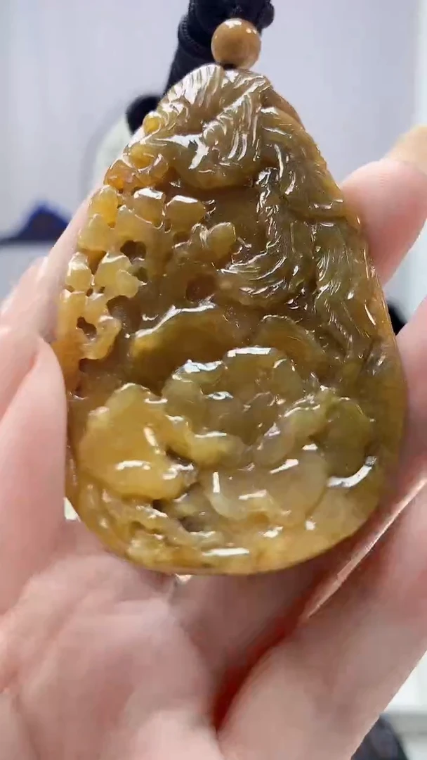 未镶嵌定制翡翠4917DD-毛货挂件57