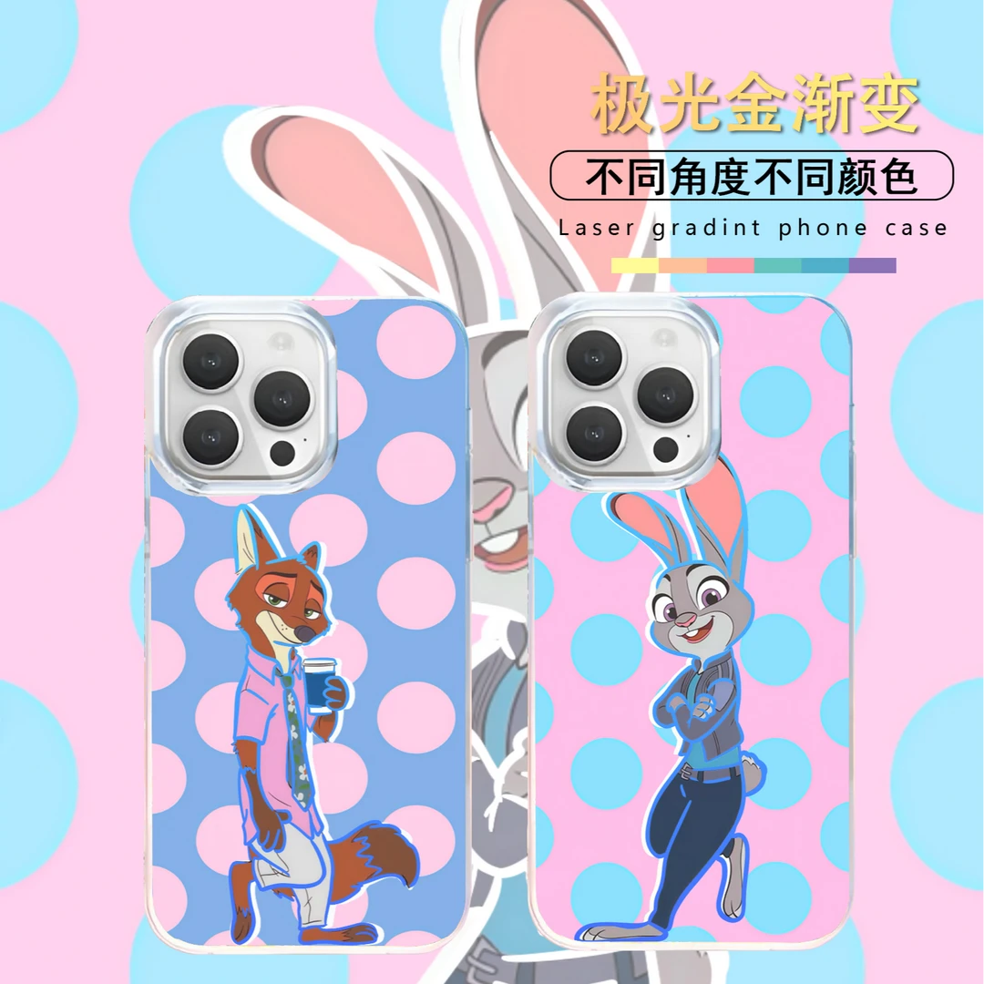 动物城朱迪尼克适用苹果华为vivo一加iPhone小米极光金手机壳