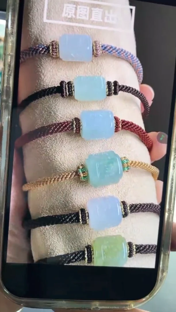 未镶嵌定制翡翠h****～翡翠手绳多样性一件