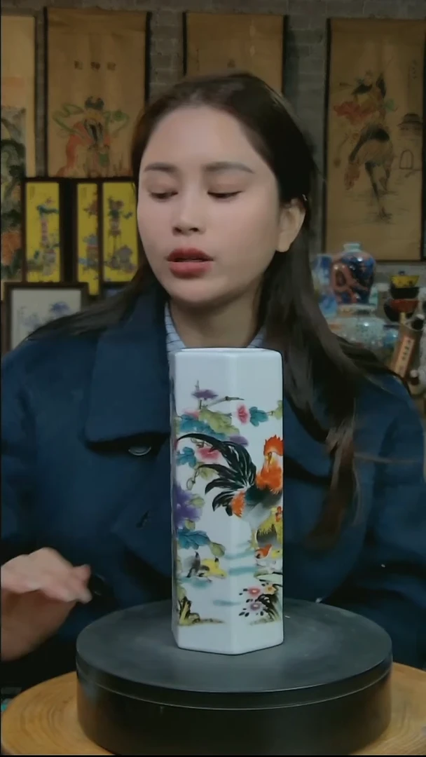摆件陶大吉大利笔筒
