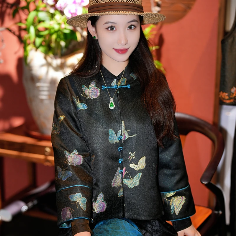 蓝大【初绽】新中式桑蚕丝外套5286