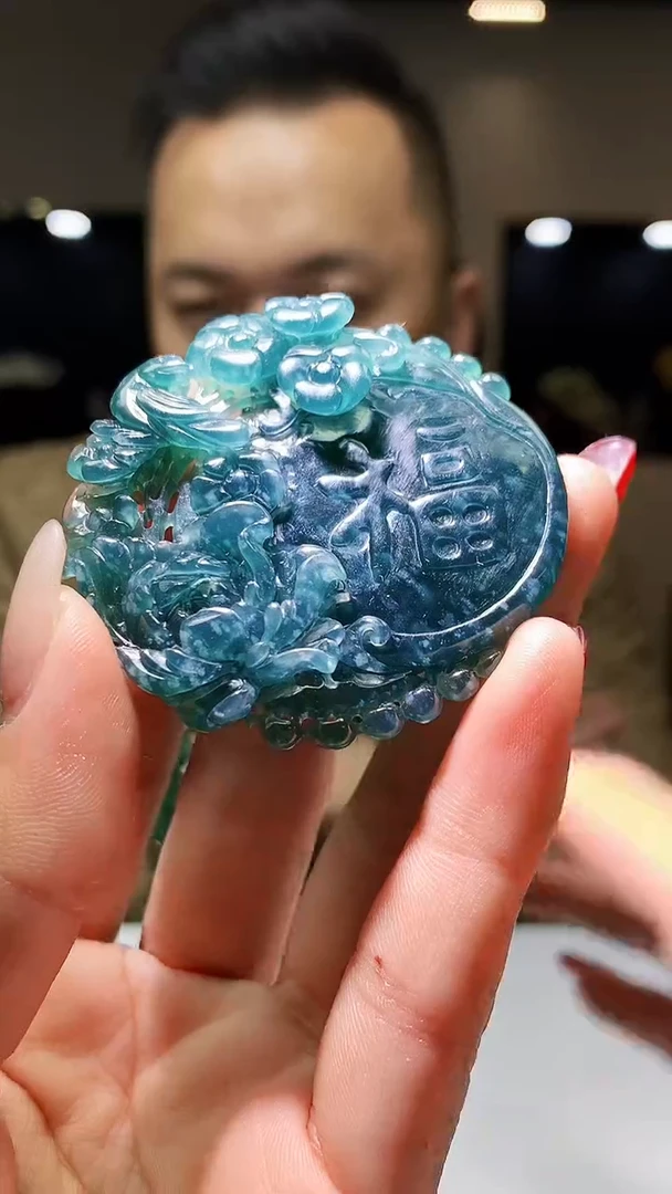 【闪购商品】定制翡翠未镶嵌1030hm-毛货挂件(赠珠链）39