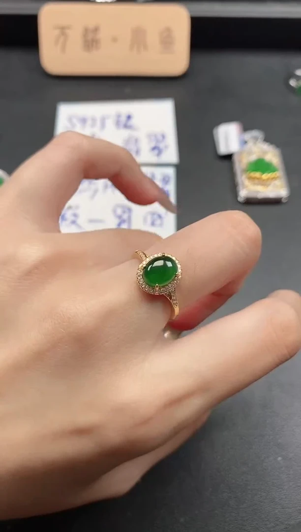 银S925镶嵌戒指翡翠51511
