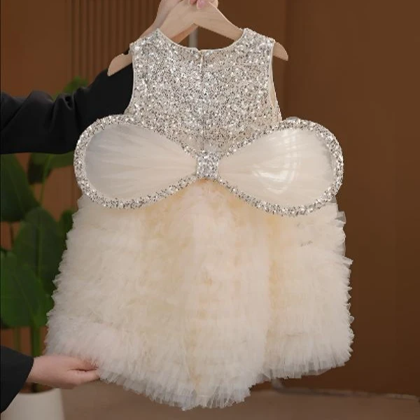 女童公主裙夏季蝴蝶翅膀礼服轻收奢小众高端洋气女孩生日连衣裙