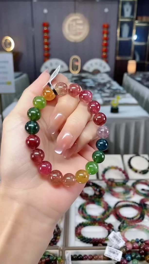 未镶嵌收藏级老矿碧玺单圈手串10mm+碧玺hon多样性发一条