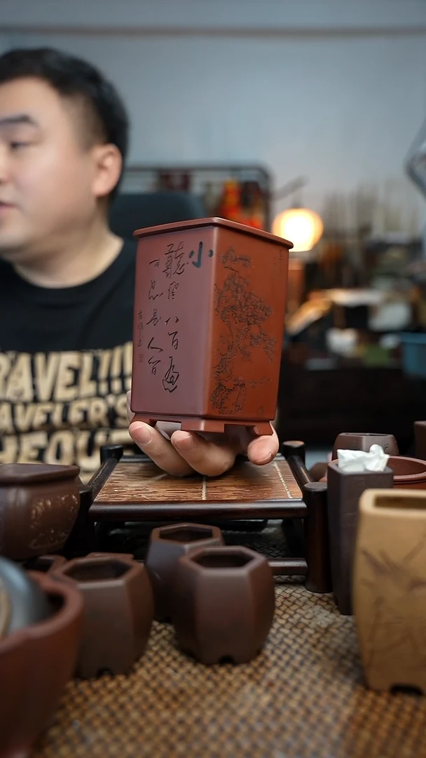紫砂花盆听****天長木軒精品紫砂