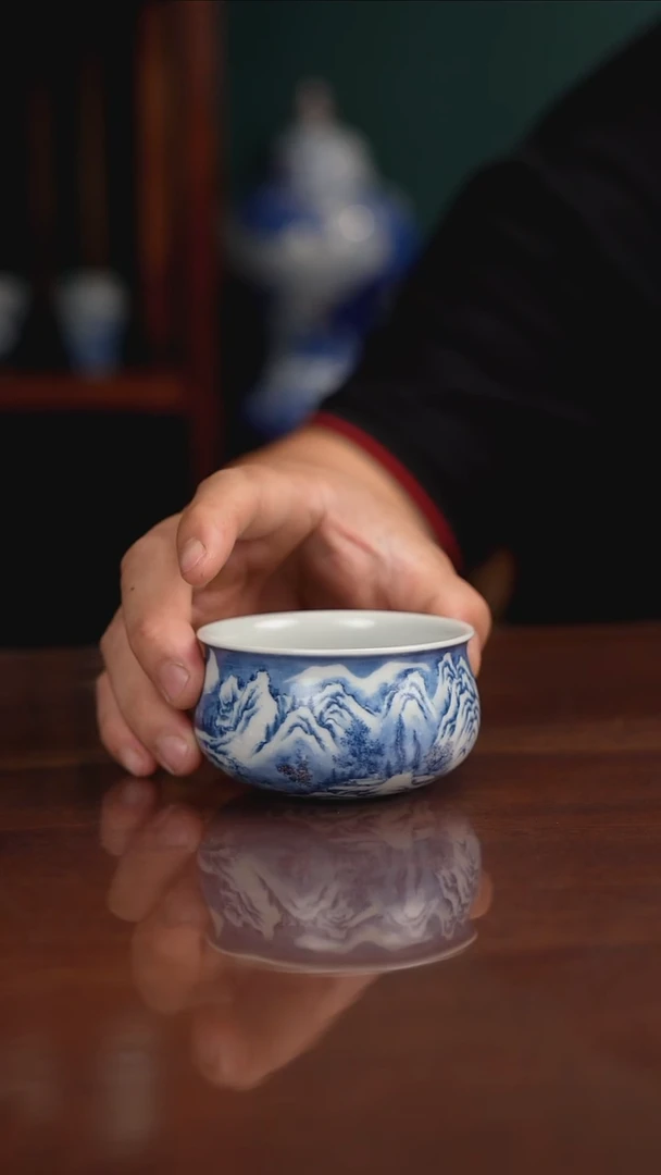 景琳藏青花北派山水