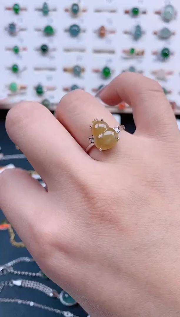 银S925镶嵌戒指翡翠天然翡翠