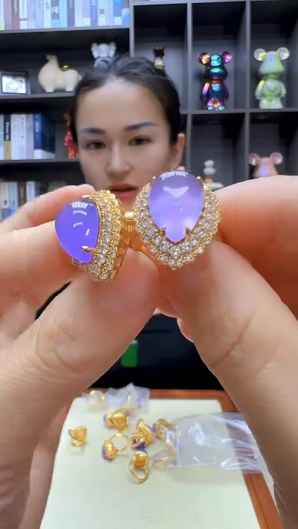 翡翠14K金镶嵌颈饰丹丹diy劲饰戒指