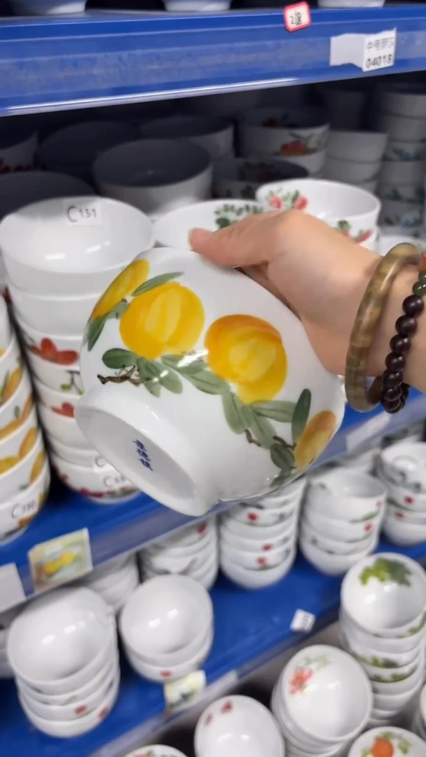 瓷片景德镇手绘釉中彩（食品级）大号罗汉碗