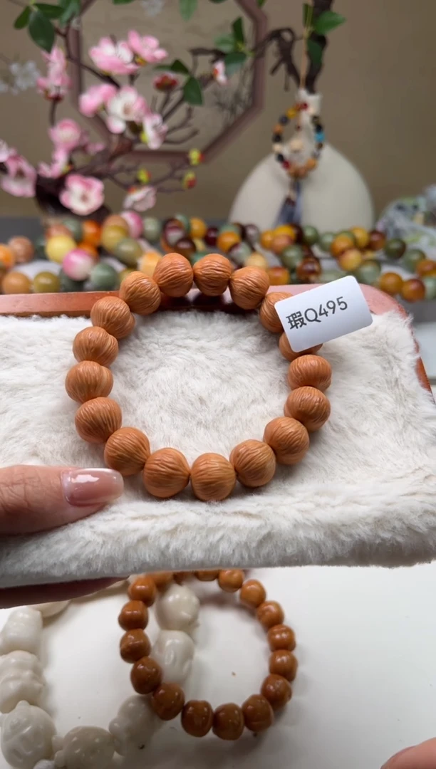 菩提根/象牙果手串瑕Q495屁桃猴头15mm一串随机