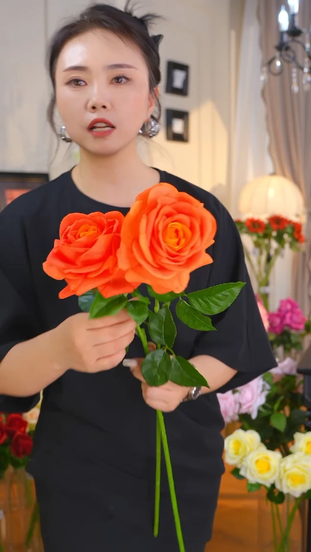 手感保湿海洋之歌玫瑰2枝(深橙色)