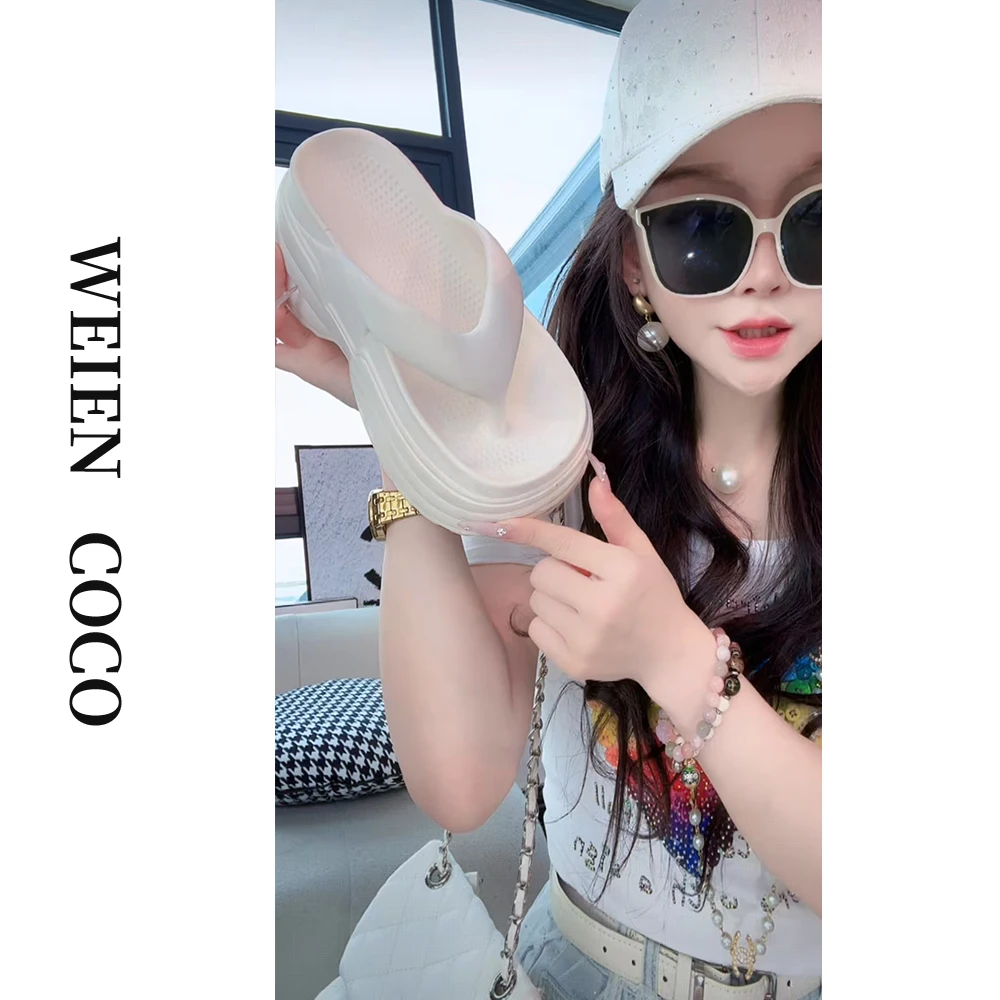 【薇恩COCO】时尚拖鞋软底厚底圆头百搭舒适简约平底春夏女鞋X4715