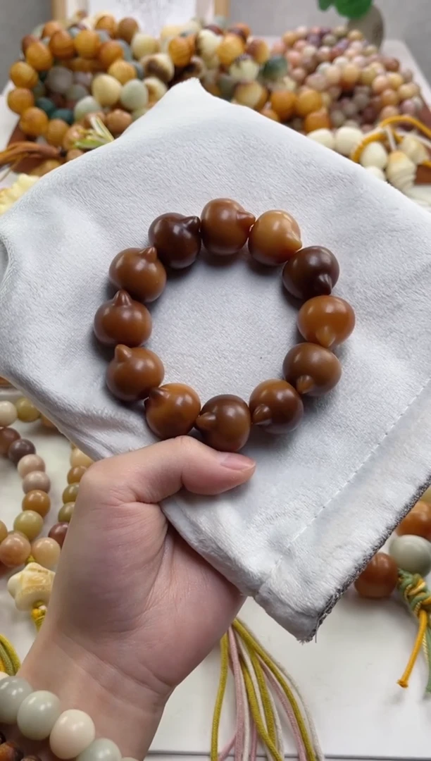 菩提根/象牙果手串q59干磨猫猫头23瑕疵不补