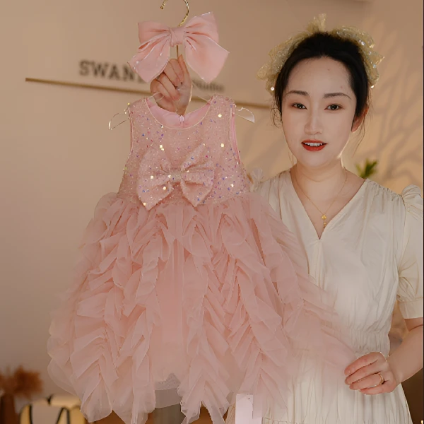 【Y.d8246】2025新款夏季女童超仙气质连衣裙洋气礼服甜美公主裙