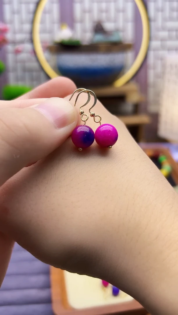 苏纪石（舒俱来）14K金镶嵌耳钉E05