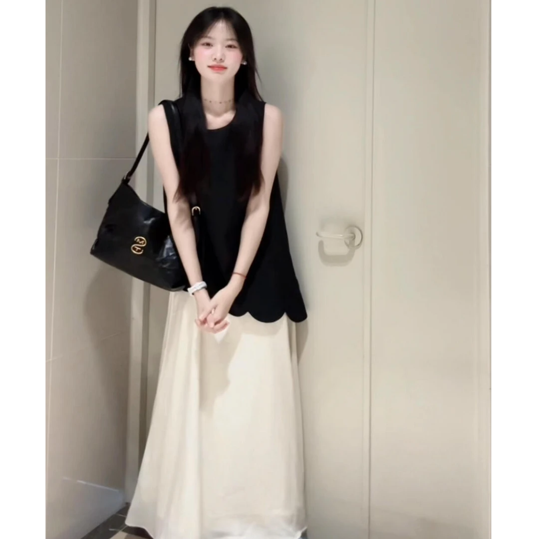 轻熟风气质名媛高级感无袖背心上衣时尚休闲显瘦气质半身裙套装