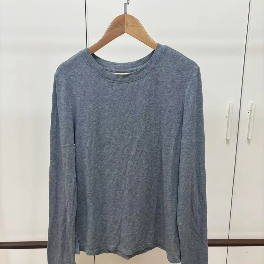 天竺良品高端轻奢绵羊毛长袖T恤ZR00658长袖打底春秋休闲纯色