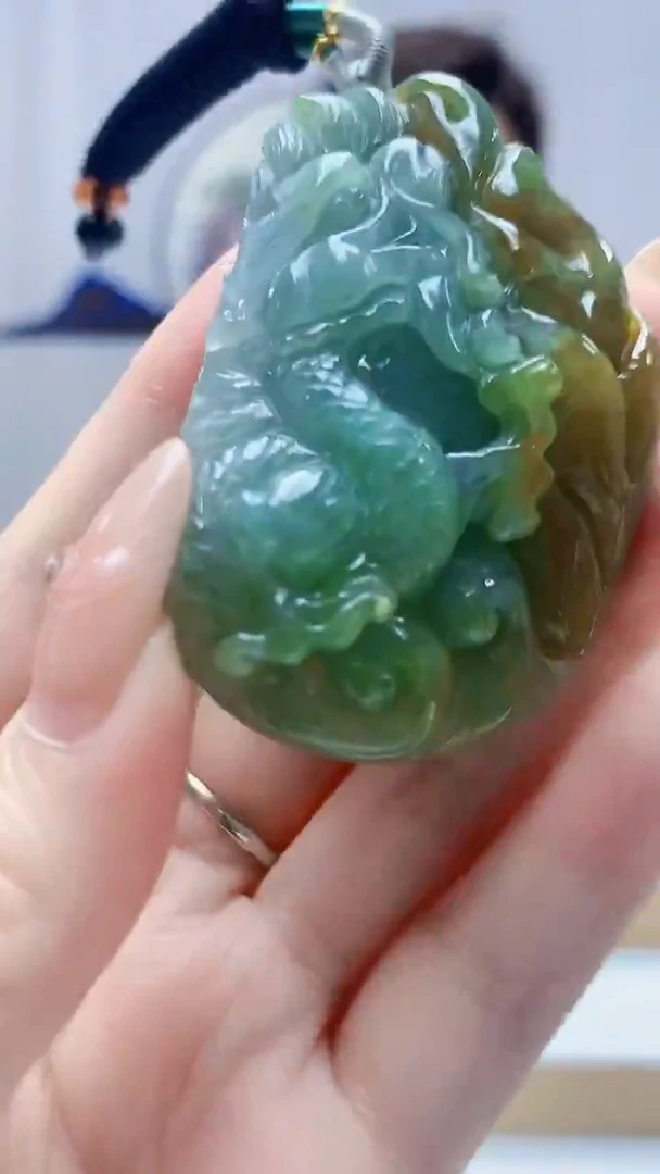 未镶嵌定制翡翠4829DD-毛货挂件14