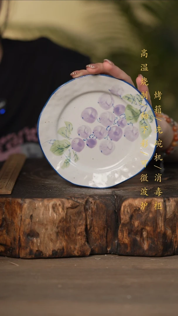 瓷片景德镇高温釉下彩可微波烤箱洗碗机