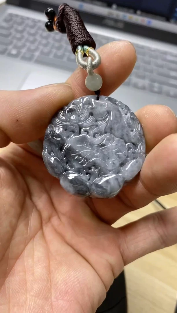 【闪购商品】翡翠颈饰未镶嵌天然缅甸翡翠A货年年有鱼牌子