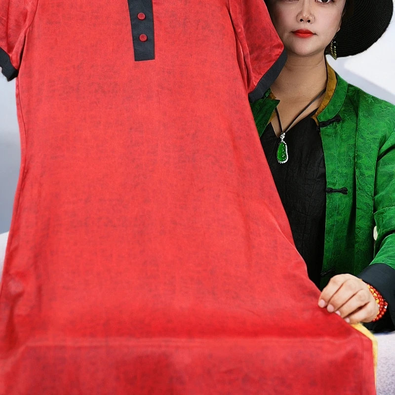 十里红妆<<非遗美学>>1117十里红妆龟裂纹老料香云气质连衣裙