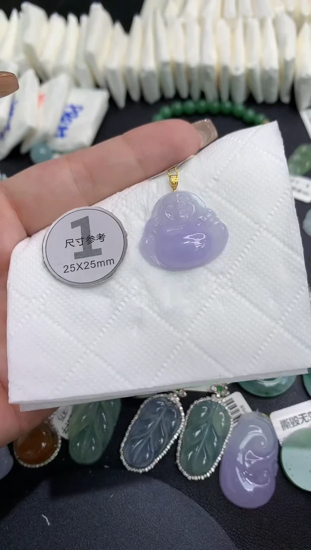 吊坠(不含链)18K金镶嵌翡翠11