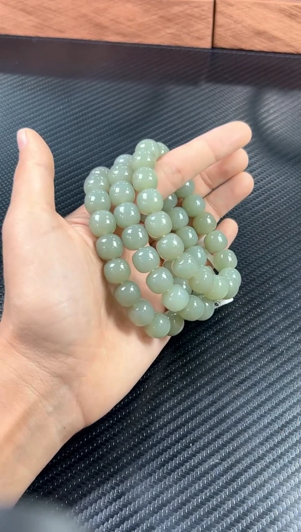 未镶嵌手串和田玉且末微色差近矿卡11*12