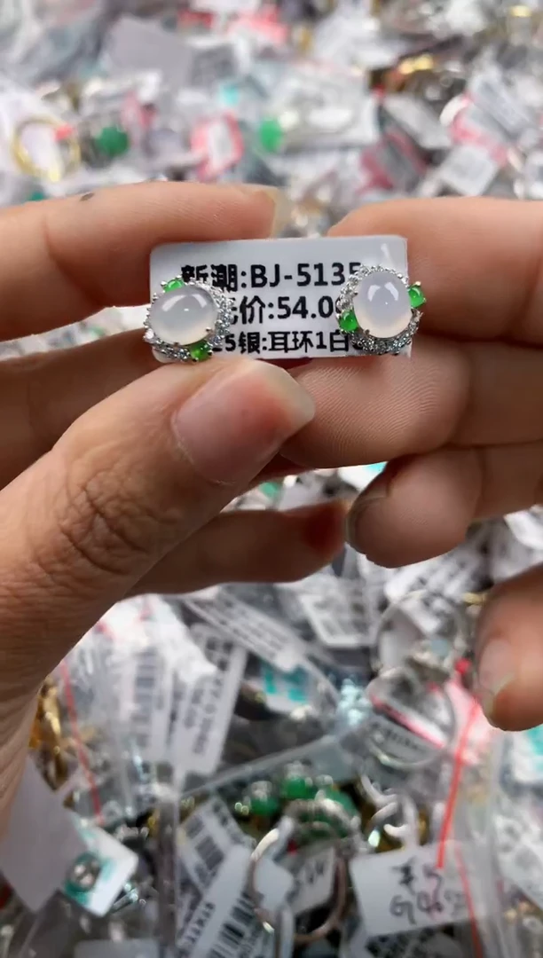 银S925镶嵌戒指翡翠333---3