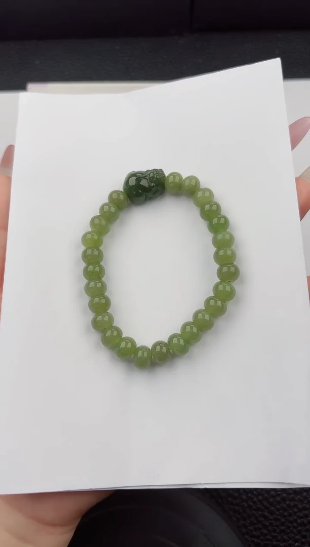 手串未镶嵌和田玉444嗨购微色差T貔貅8