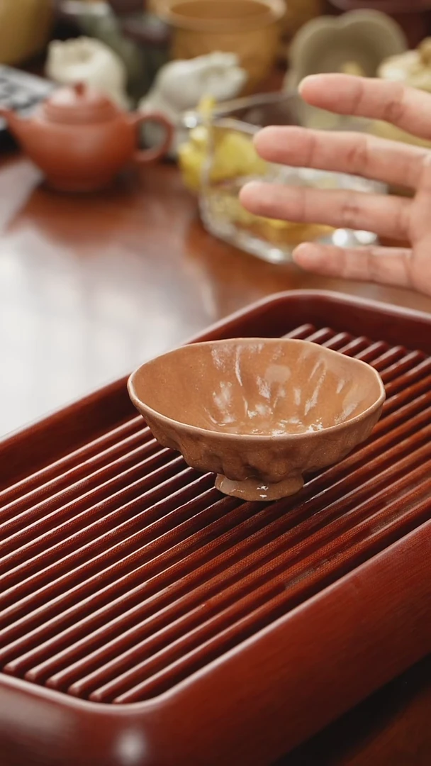 茶杯紫砂薪钥紫砂 荷韵杯