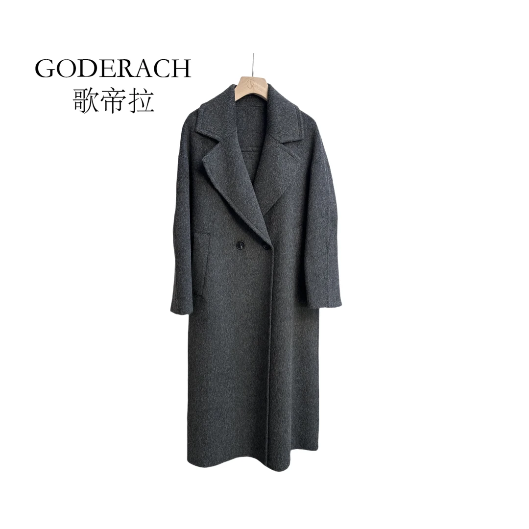 GODERACH | 长毛加厚秋冬双面羊毛大衣宽松外套双面呢