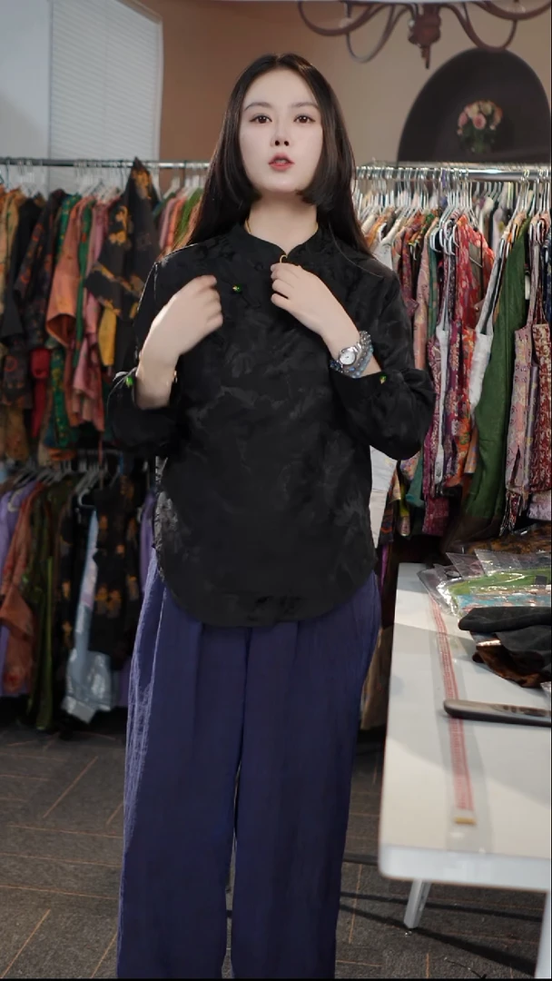 新款黑色衬衫 大码