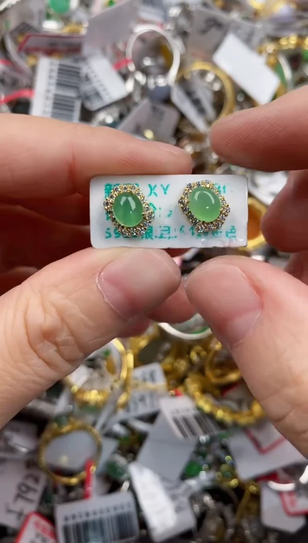 银S925镶嵌戒指翡翠8888-----8