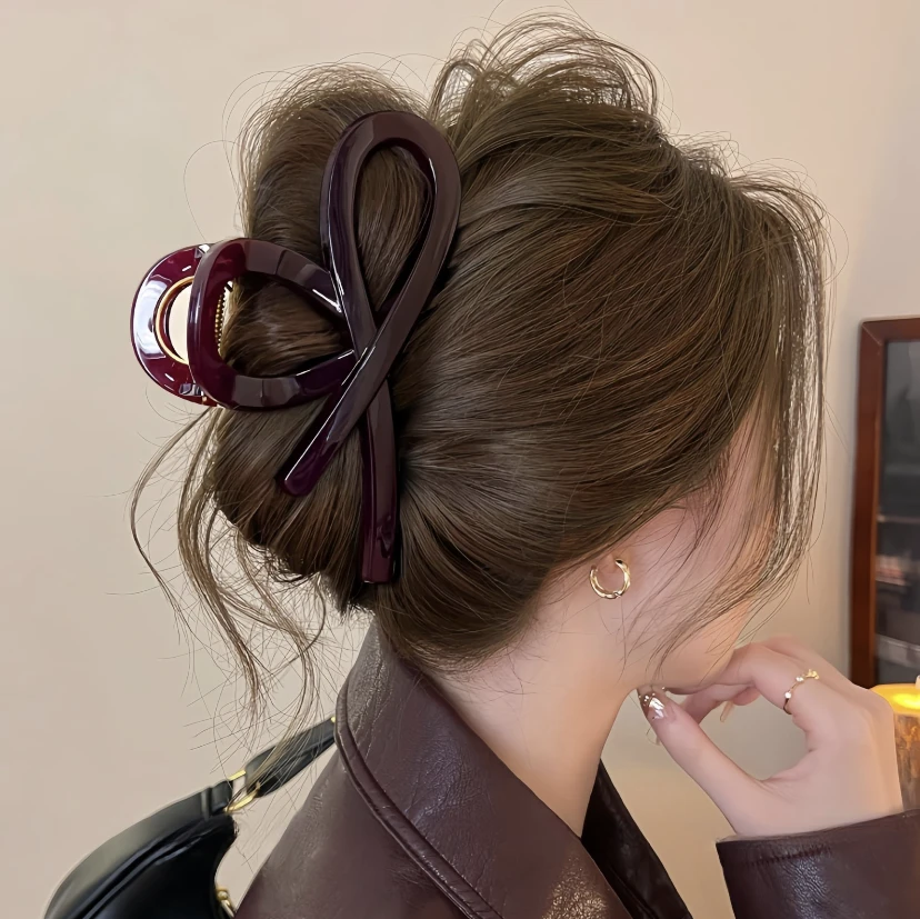 新款韩版飘带小众设计感抓夹鲨鱼夹全盘半扎百搭简约气质优雅时尚