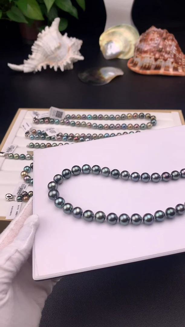 银S925镶嵌颈饰海水珍珠 大溪地海水珍珠项链