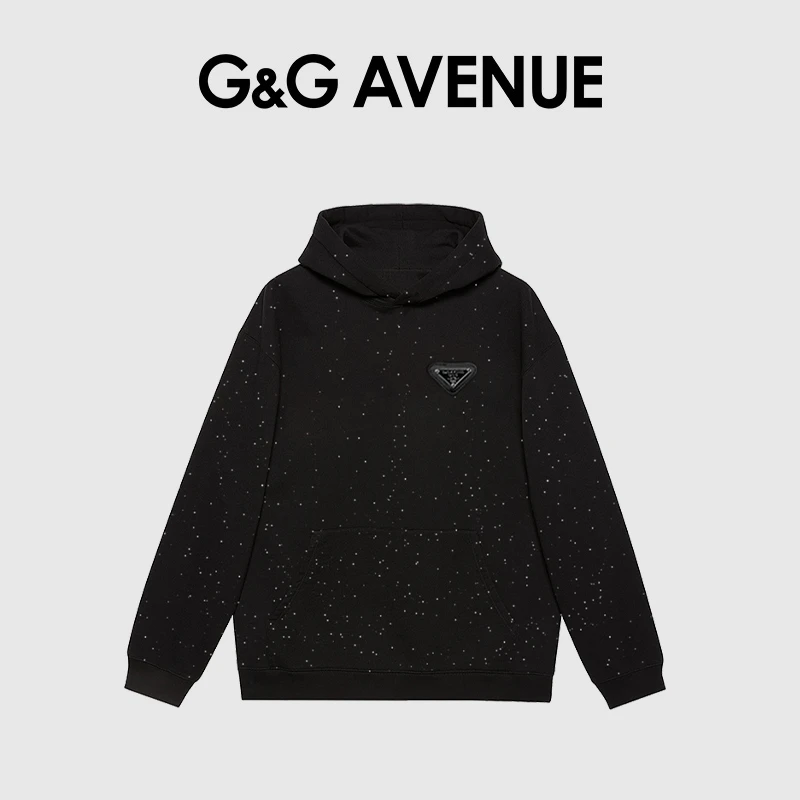 法国G&G AVENUE轻奢潮牌满天星三角标连帽卫衣男女同款-GW2324226