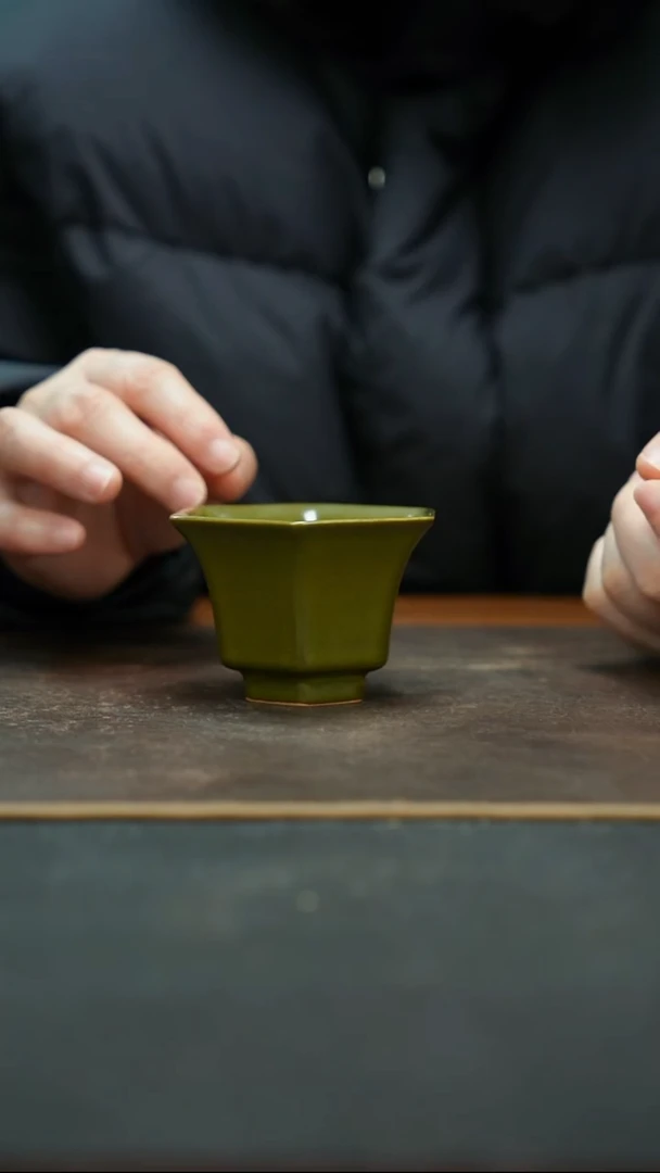 杯景德镇茶叶末六方杯